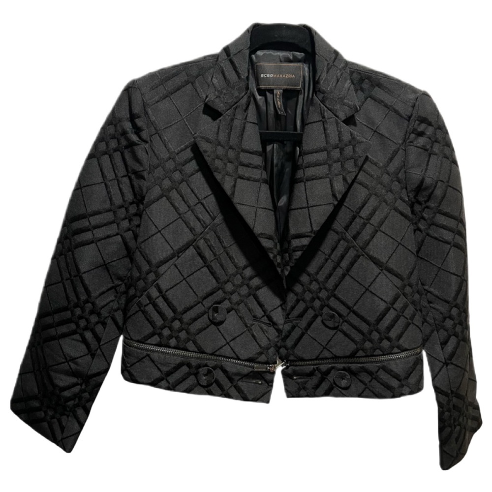 BCBG Textured Lined Crop Blazer